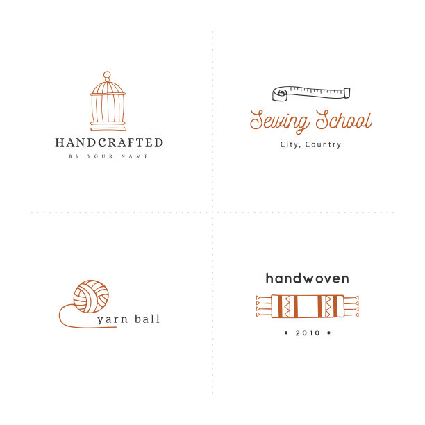 手绘孤立的彩色元素。矢量标签手工模板集。图片下载