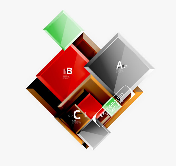 抽象的正方形组成的背景，横幅或标志图片下载