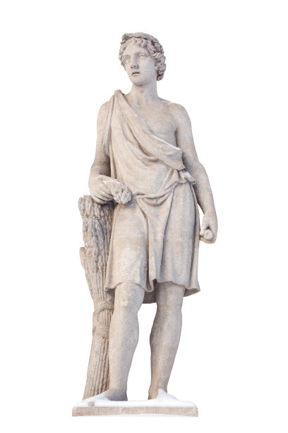 孤立的古希腊神阿多尼斯雕塑。阿多尼斯是美丽、欲望和草木之神。图片下载