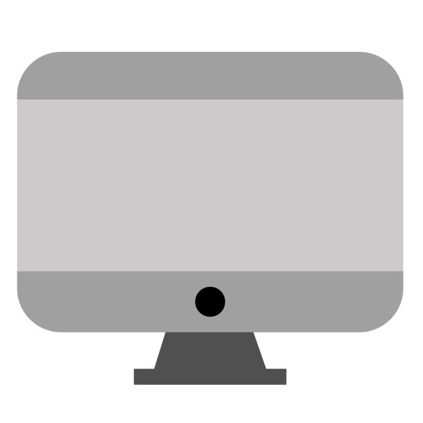 在白色上监控平面插图图片下载