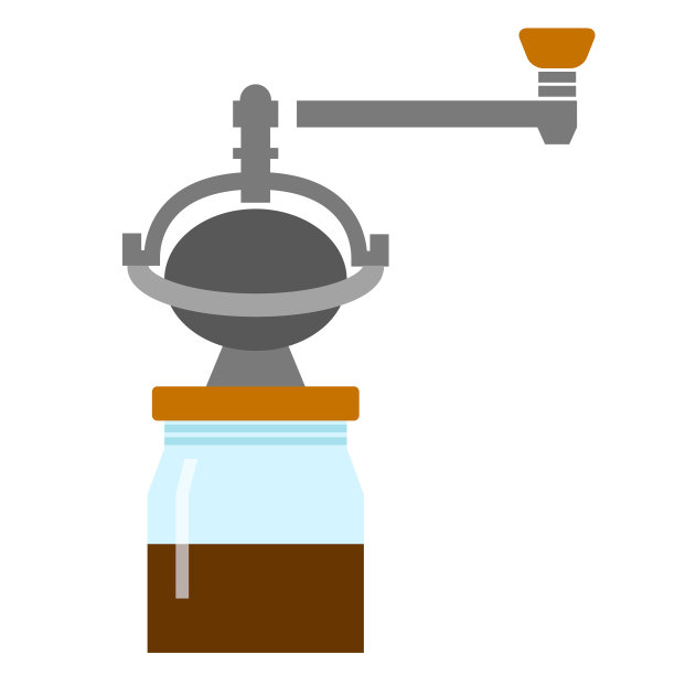 咖啡研磨机平面插图上白图片下载