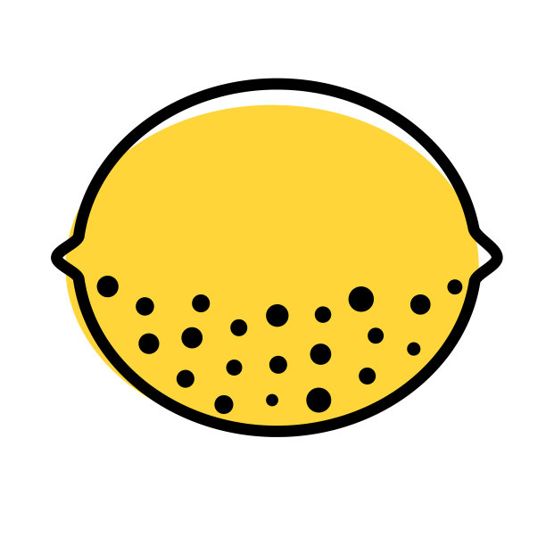 柠檬平面插图上的白色图片下载