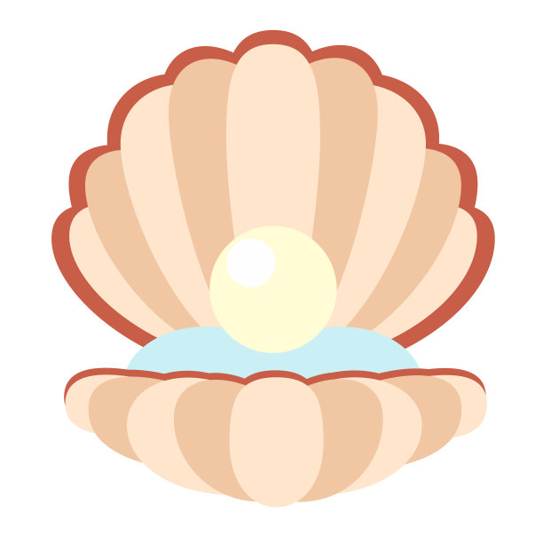 打开珍珠壳平面插图上的白色图片下载