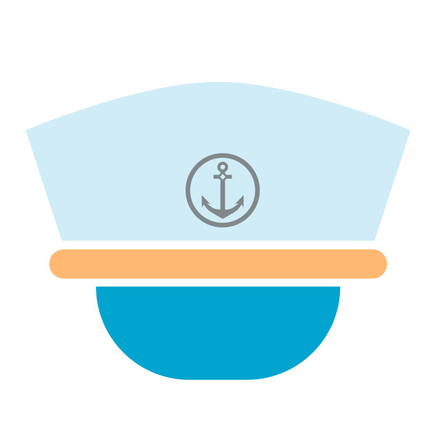 船长帽平面插图上的白色图片下载