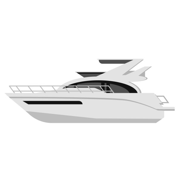 游艇平面插图上的白色图片下载