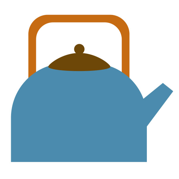 蓝色水壶平面插图上的白色图片下载