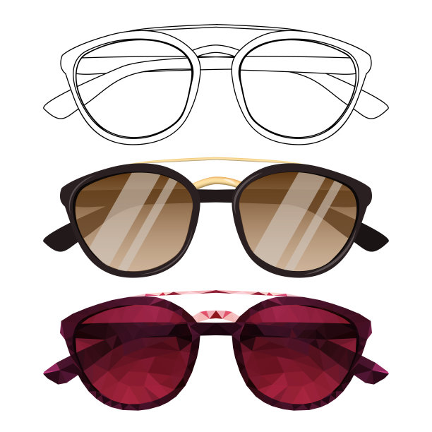 矢量太阳镜在不同的风格图片下载
