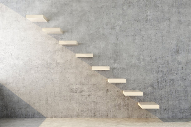 混凝土墙上突出的台阶图片下载