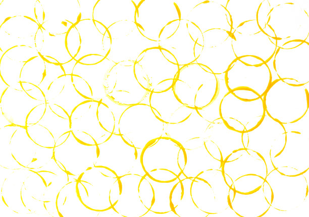 抽象背景的黄色圆形气泡，球在白色的背景。图片下载