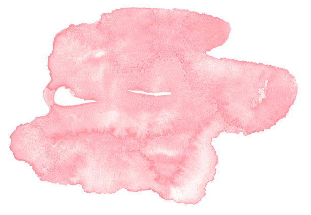 浅红色，粉红色水彩手绘孤立洗污渍在白色背景的文字，设计。图片下载
