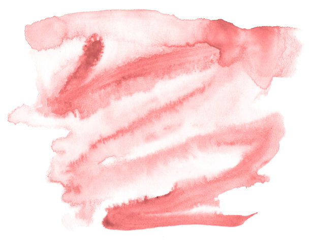 浅红色，粉红色水彩手绘孤立洗污渍在白色背景的文字，设计。图片下载