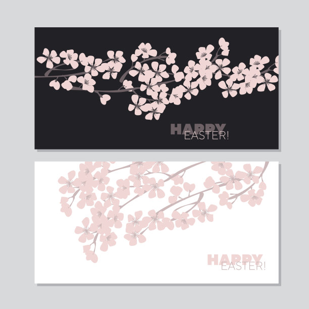 复活节贺卡矢量模板集快乐图片下载