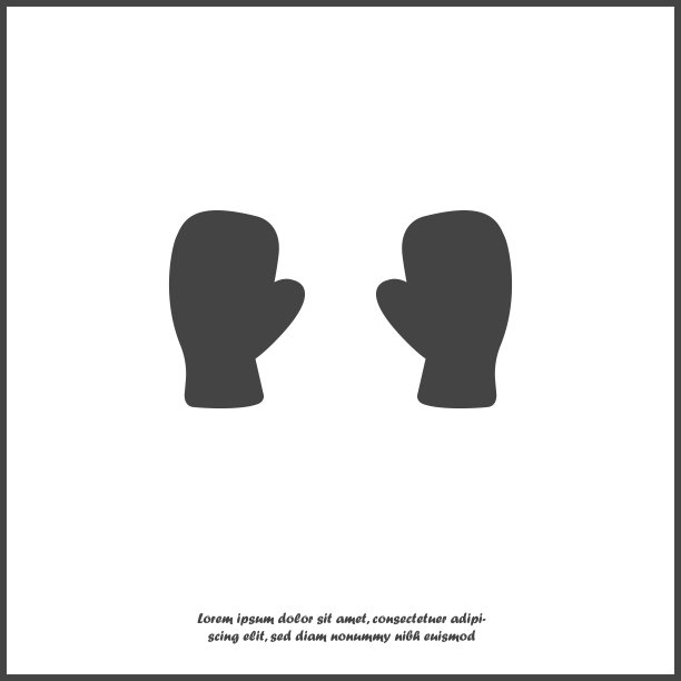 拳击手套在白色孤立背景上的矢量图标。图片下载