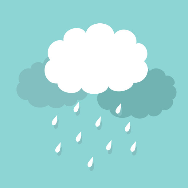 云和雨在蓝色的背景图片下载