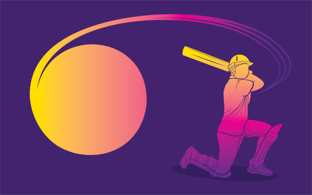 板球运动员挥杆击球图片下载