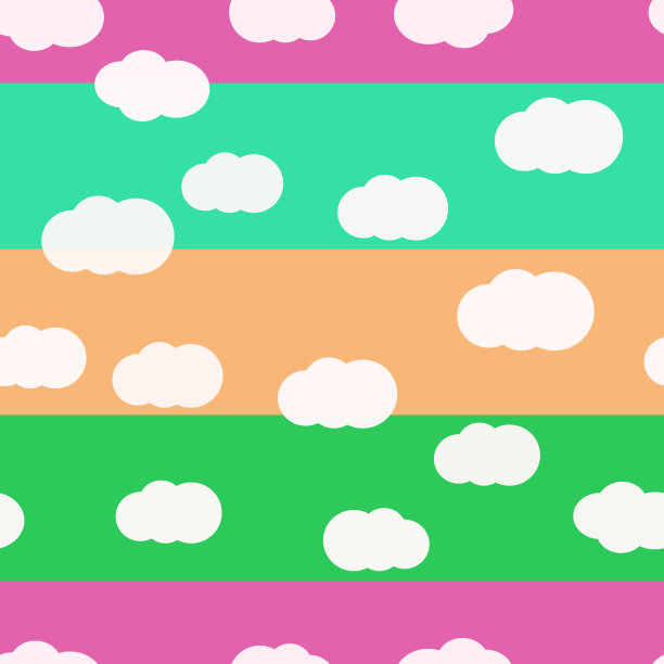 云明亮的颜色无缝图案矢量图片下载