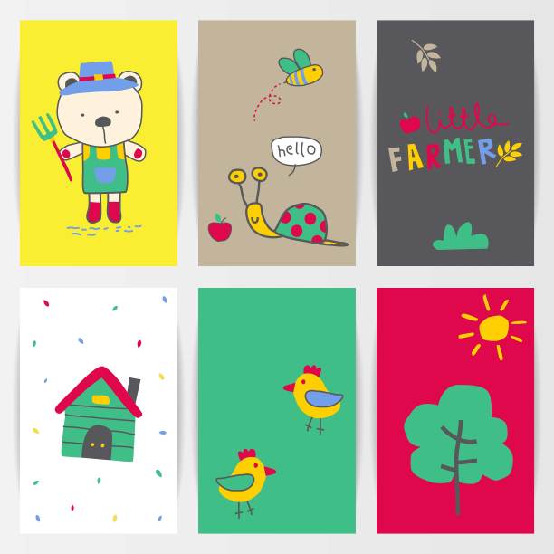 集卡通小动物、可爱小农民矢量设计集图片下载