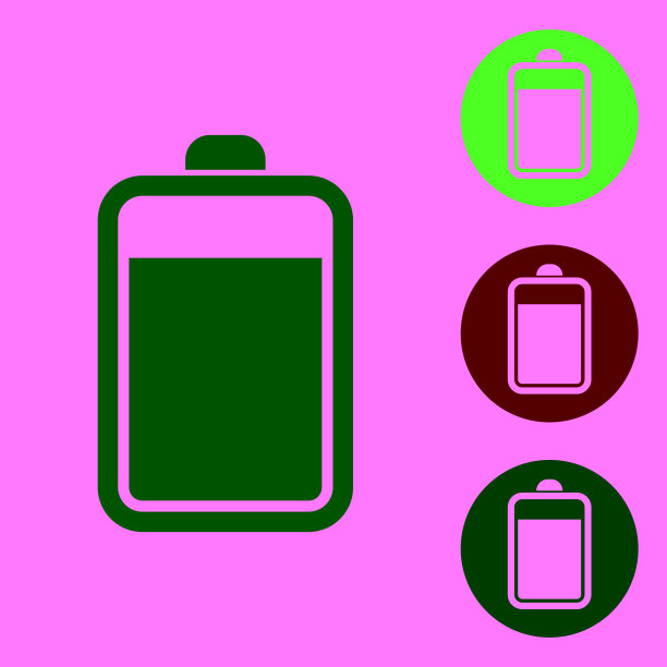 蓝色电池图标隔离在白色背景。矢量图图片下载