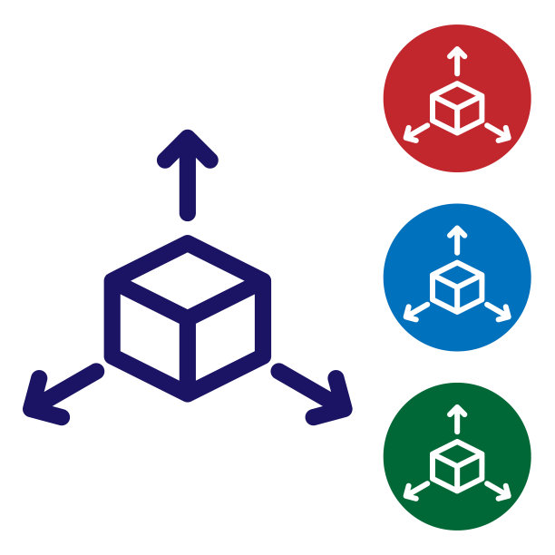 蓝色等距立方体图标孤立在白色背景。几何立方体固体图标。3 d广场的迹象。盒子的象征。设置圆形按钮中的颜色图标。矢量图图片下载