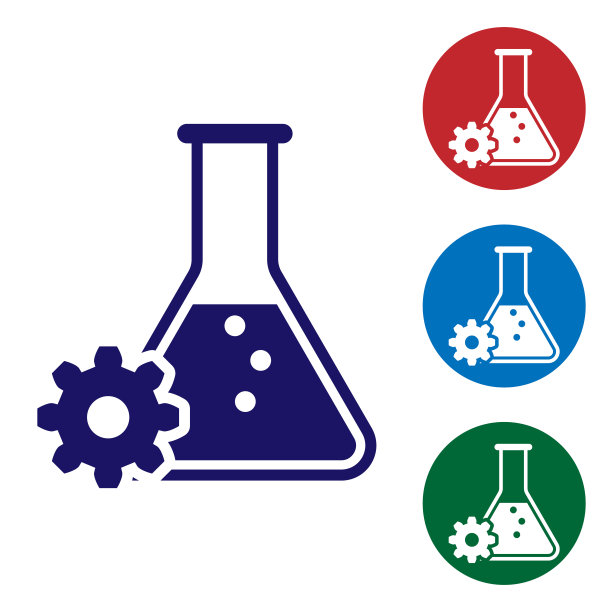 蓝色生物工程图标孤立在白色背景。基因和生物工程元素的图标。生物学，分子，化学图标。设置圆形按钮中的颜色图标。矢量图图片下载