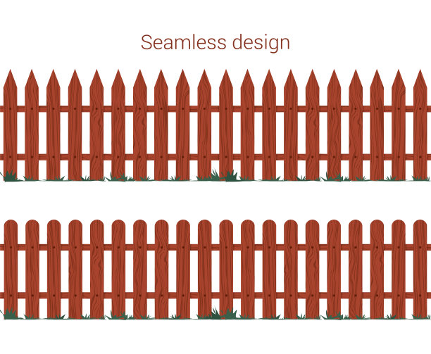 无缝矢量说明木栅栏。图片下载