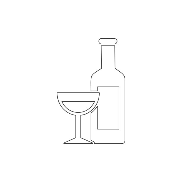 葡萄酒轮廓图标。复活节元素插图图标。符号标志可用于网页、logo、移动App、UI、UX图片下载