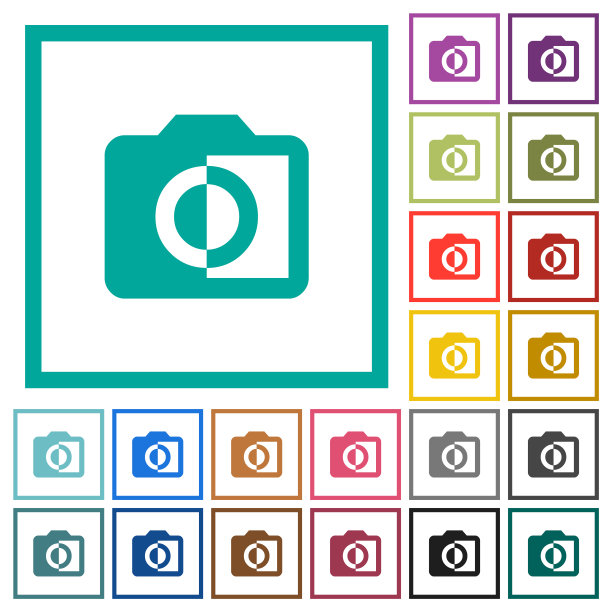 单色照片和象限框架的单色图标图片下载