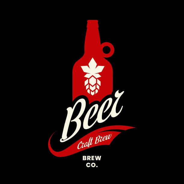 现代精酿啤酒饮品矢量标志，适用于酒吧、商店、啤酒厂图片下载