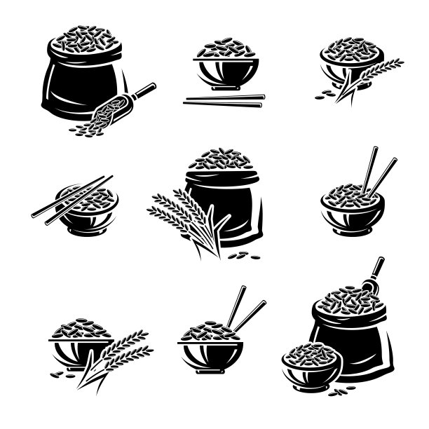 大米。收藏图标大米。向量图片下载