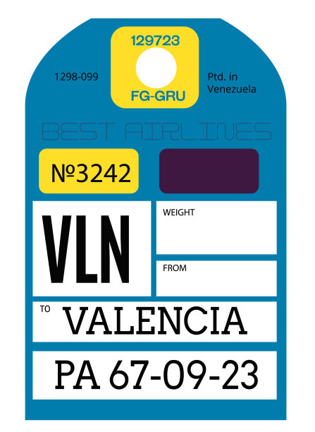 巴伦西亚机场的行李标签图片下载