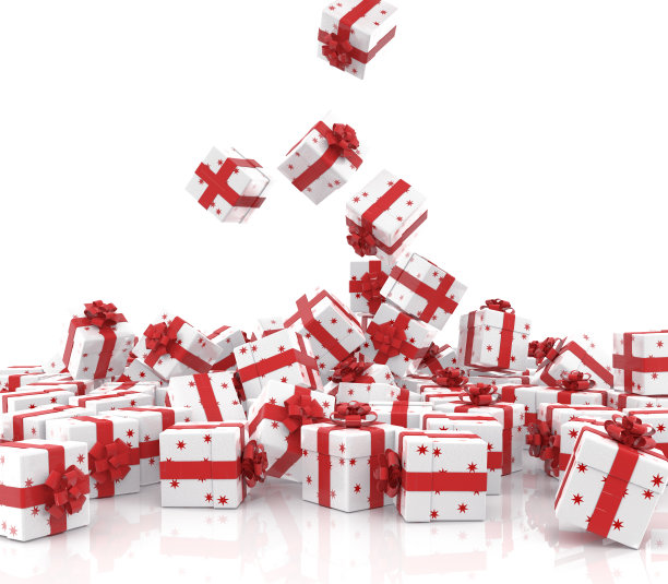 落下的圣诞礼盒图片下载
