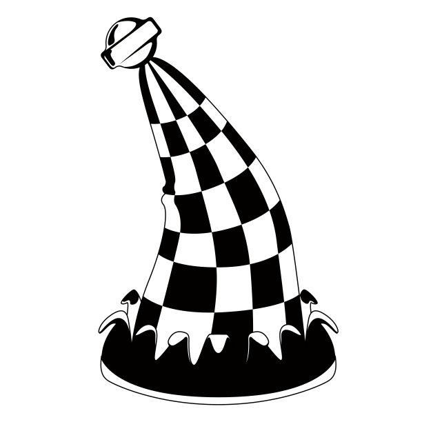 孤立的滑稽帽子剪影图片下载