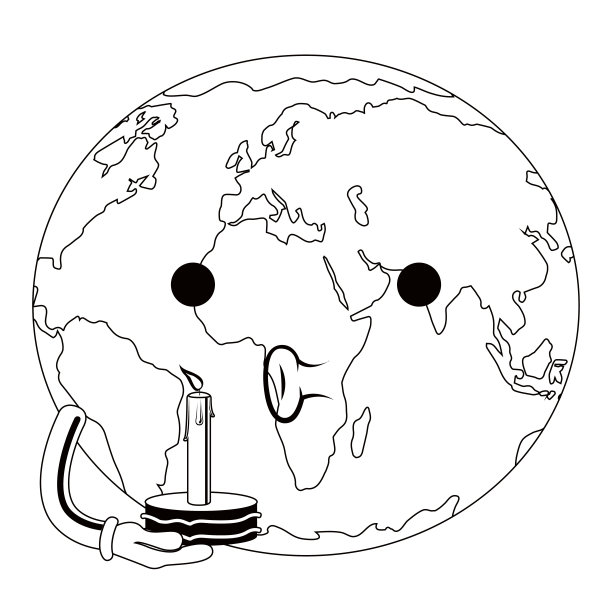 地球吹蜡烛图片下载