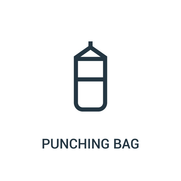 从健身房收集沙袋图标矢量。细线沙袋轮廓图标矢量插图。图片下载