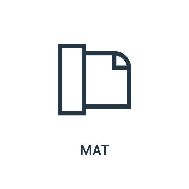 Mat图标向量从体育馆集合。细线垫轮廓图标矢量插图。图片下载