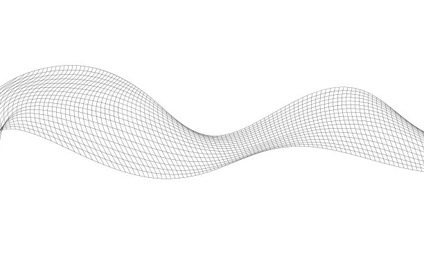 摘要设计用波元。数字频率轨道均衡器。程式化的线条艺术背景。矢量插图。使用混合工具创建波浪线。弯曲的波浪线条，光滑的条纹。图片下载