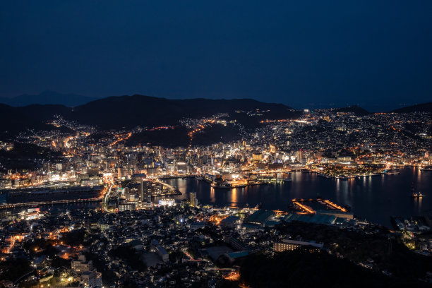 日本长崎城市天际线图片下载