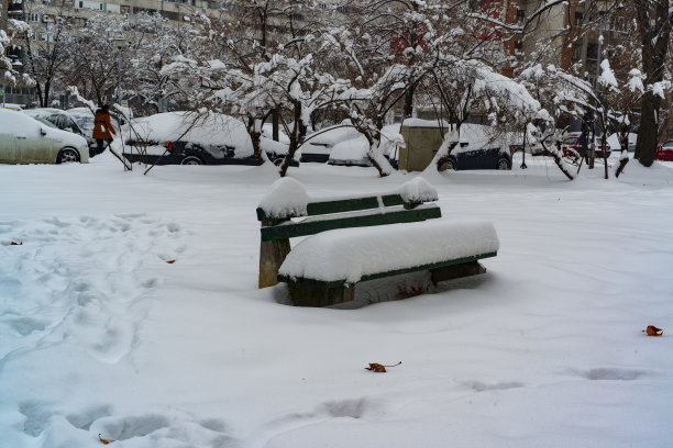 贝尔格莱德的街道在冬天图片下载