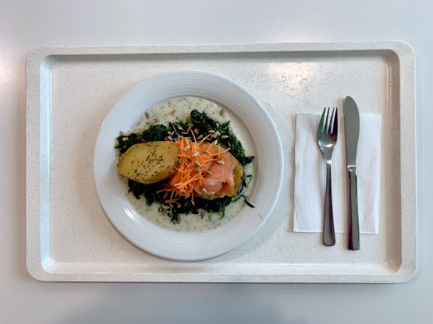 食堂食物土豆鲑鱼图片下载