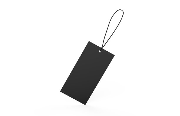 空白塑料旅行号码行李标识标签，模拟模板上孤立的白色背景，3d插图图片下载