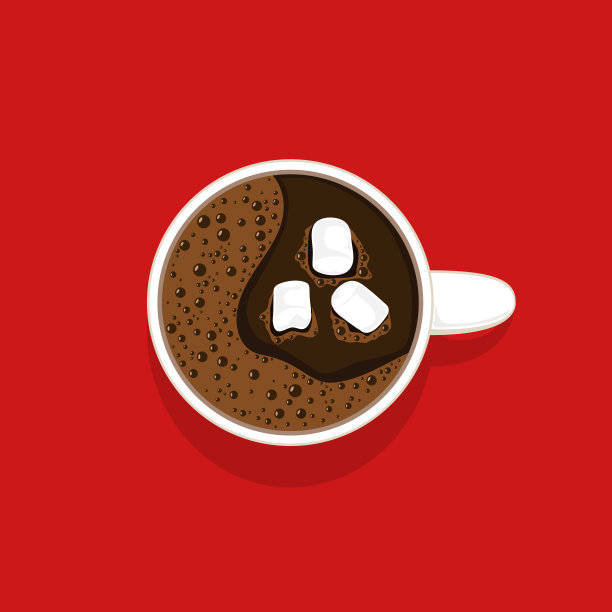 一杯棉花糖咖啡图片下载