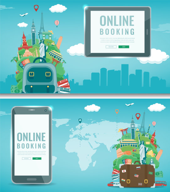 旅游作文与著名的世界地标。旅行和旅游。网站模板的概念。向量图片下载