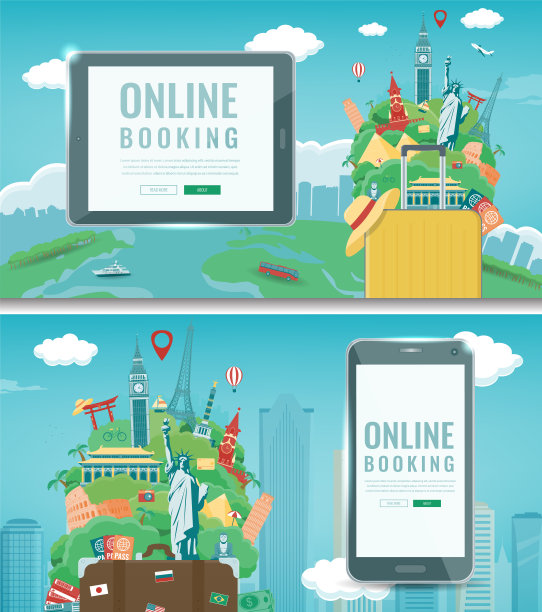 旅游作文与著名的世界地标。旅行和旅游。网站模板的概念。向量图片下载