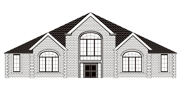 现代住宅的单色前视图图片下载