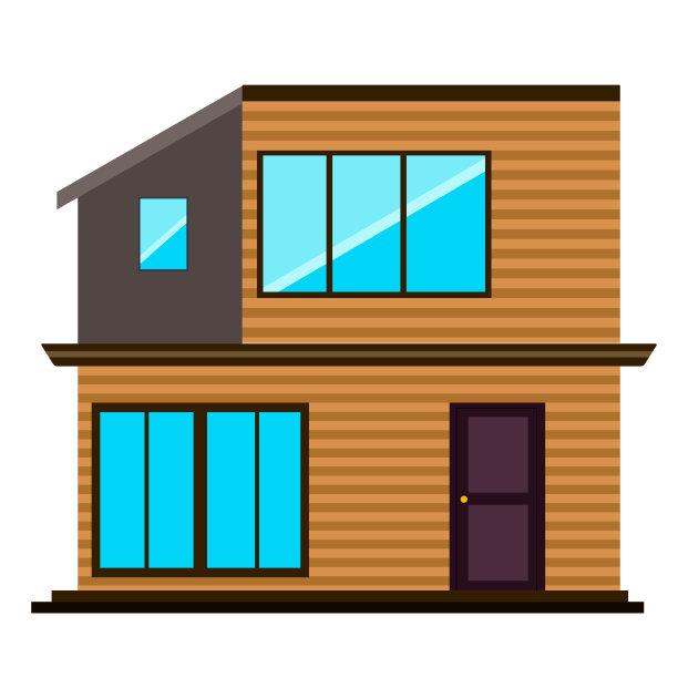 一个现代房子的正面视图图片下载