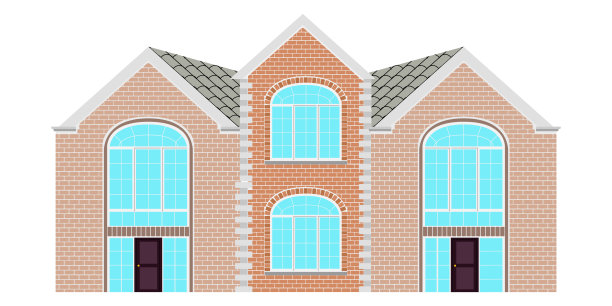 一个现代房子的正面视图图片下载