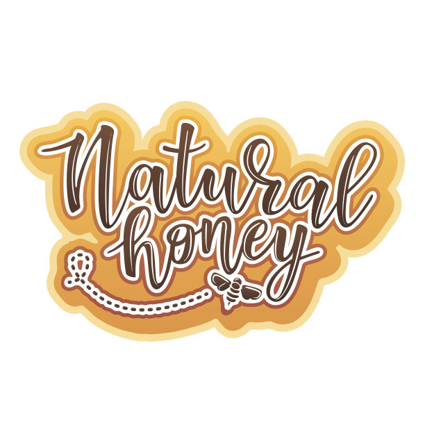 矢量插图的自然蜂蜜贴纸图片下载