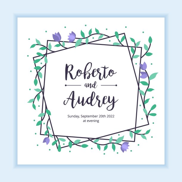 花卉婚礼框架与独特的装饰装饰图片下载