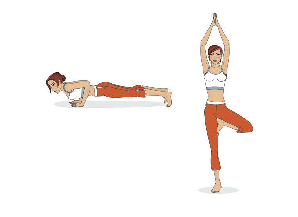 体式瑜伽是女性的姿势。图片下载