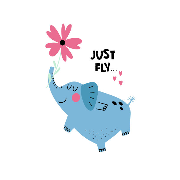 快乐象带花图片下载